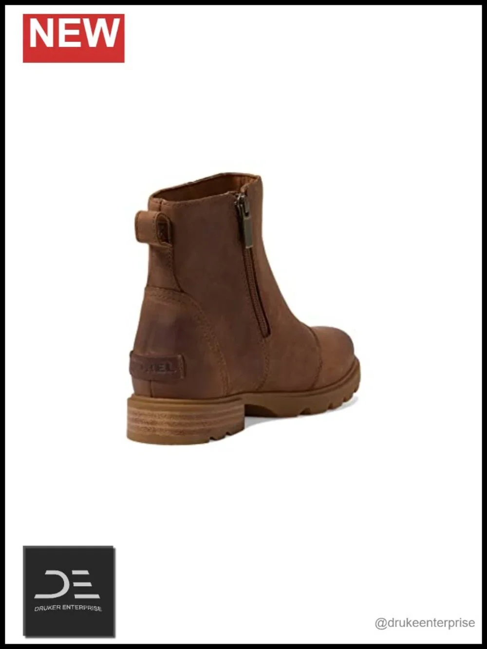 Waterproof Zip Up Leather Snow Boots Mid-Calf